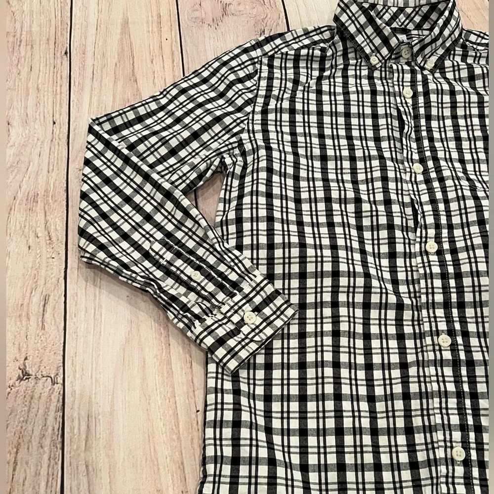 GYMBOREE boys Black and White Checkered dress Shirt/size 12